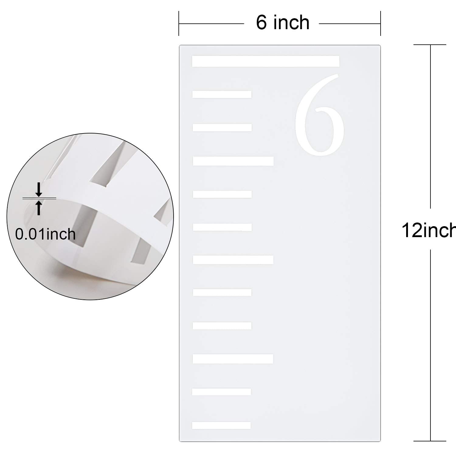 Tatuo seven-piece growth chart set supports scalable 7-foot height murals in kid-friendly spaces.