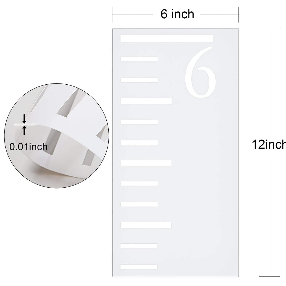 Tatuo seven-piece growth chart set supports scalable 7-foot height murals in kid-friendly spaces.