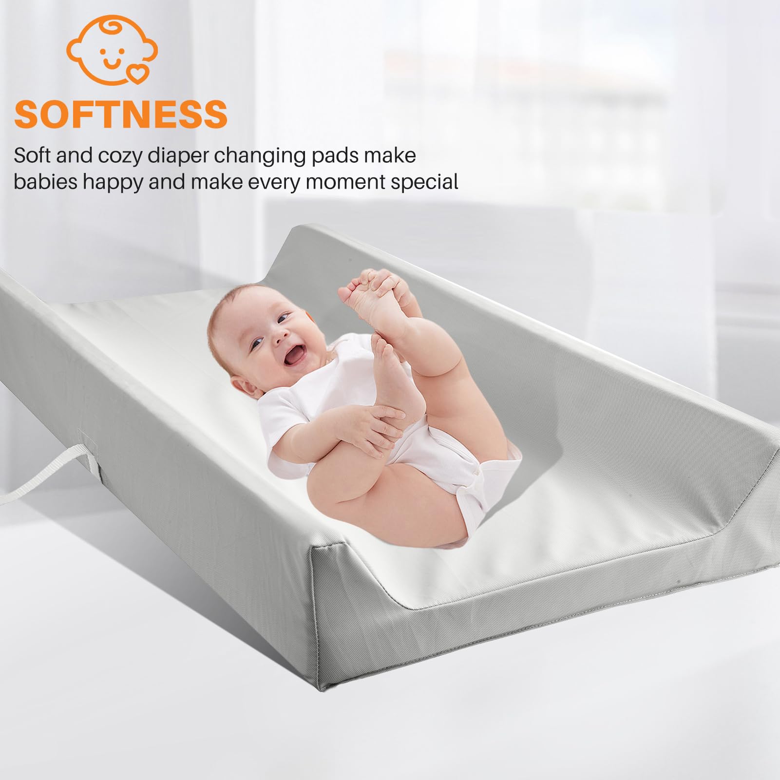 tauuio changing pad nursery setup shows modern gray aesthetic for nursery decor.