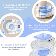 Tavlshero bath seat one-touch access facilitates quick baby placement and removal.