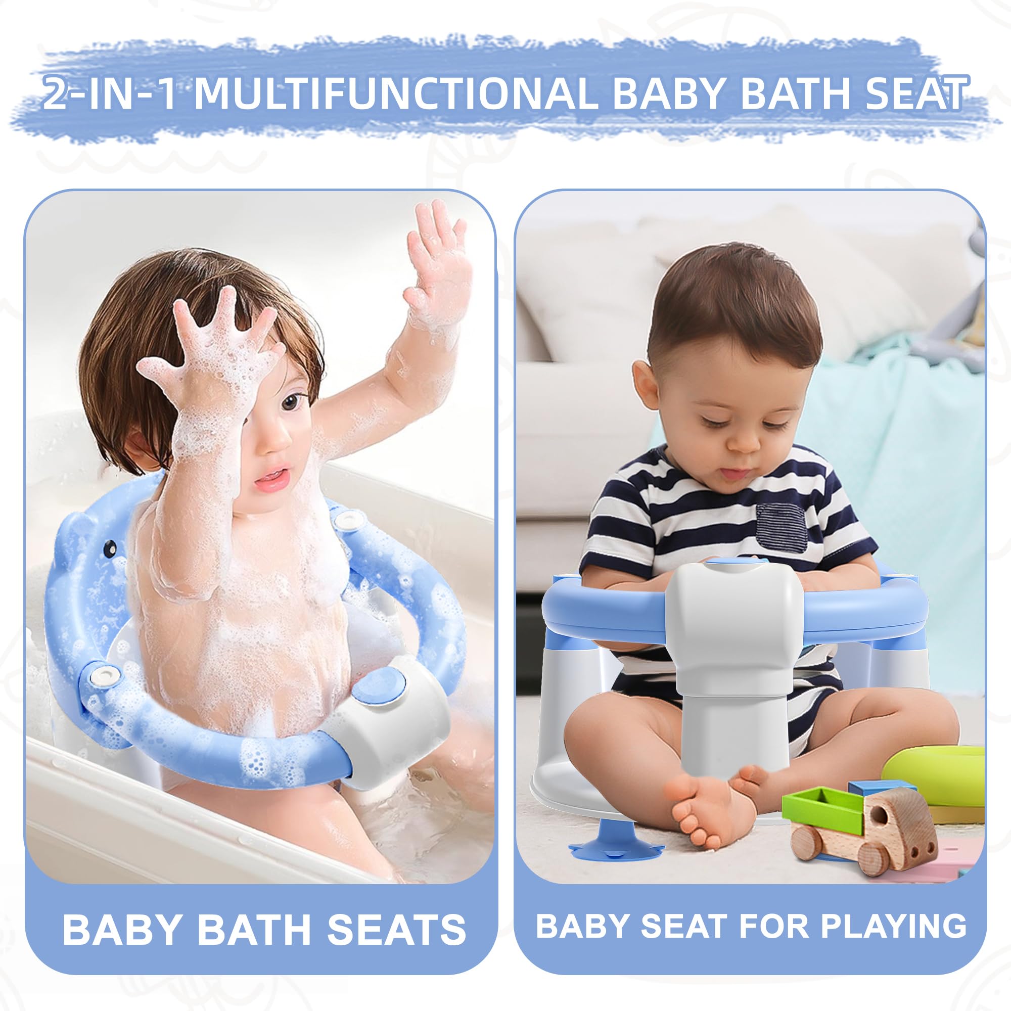 Tavlshero bath seat is easy to wipe clean after bath time.