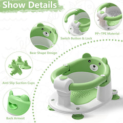 Tavlshero bath seat with suction cups ensures stable placement on smooth surfaces