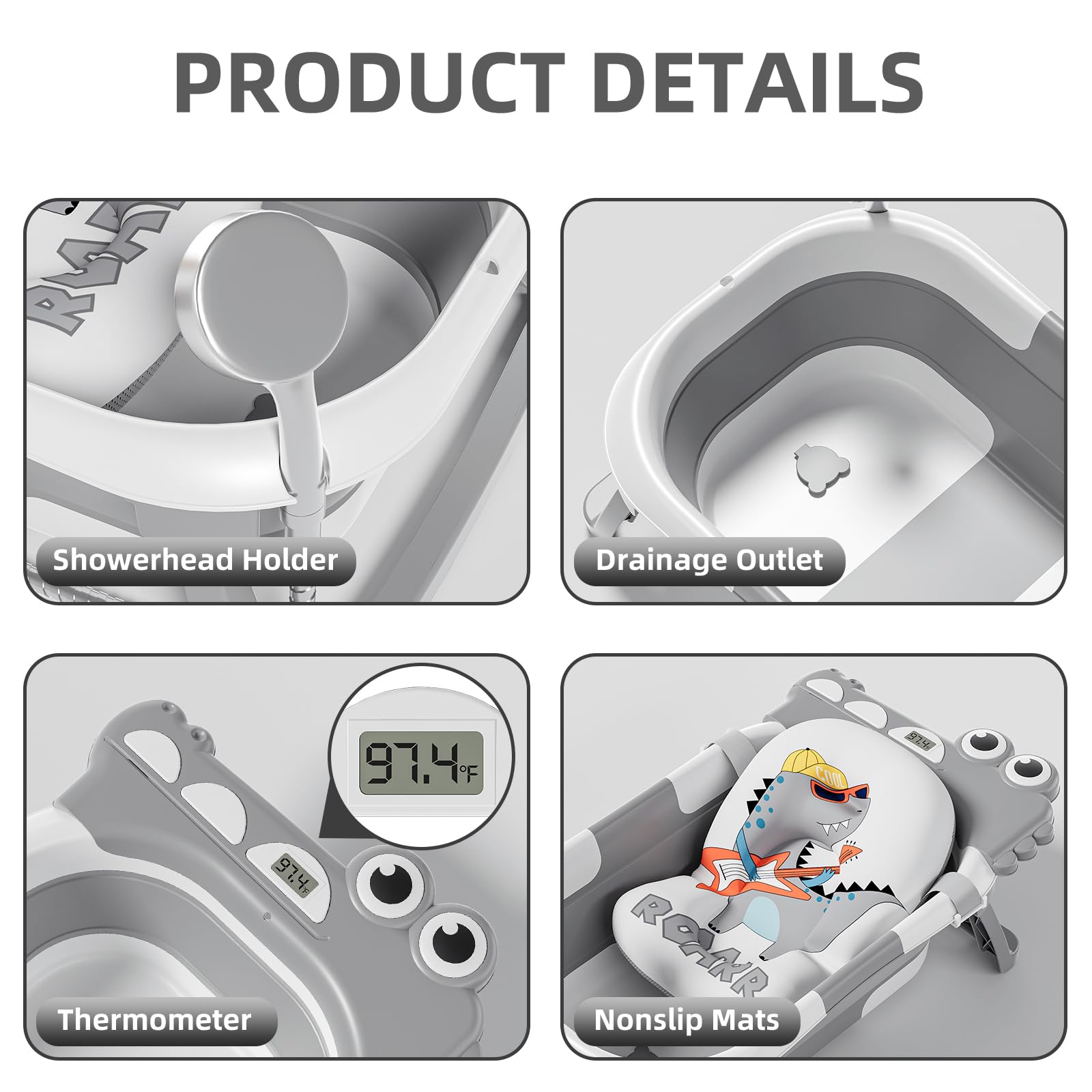 Tavlshero collapsible bathtub detachable cushion providing neck support during bath