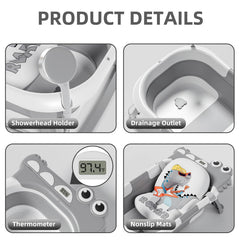 Tavlshero collapsible bathtub detachable cushion providing neck support during bath