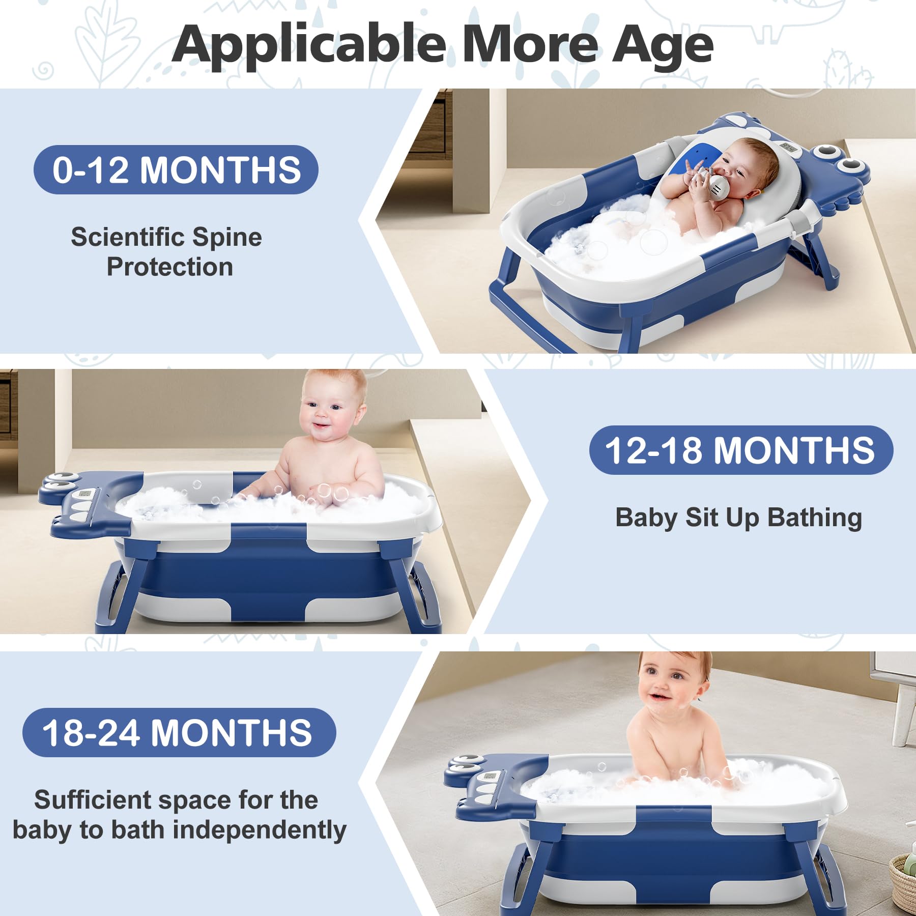 Tavlshero collapsible baby bathtub folded state demonstrates ultra-thin storage.