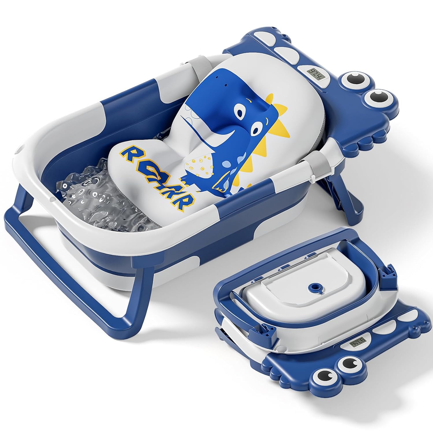 Tavlshero collapsible baby bathtub front view shows compact travel-ready design for small spaces.