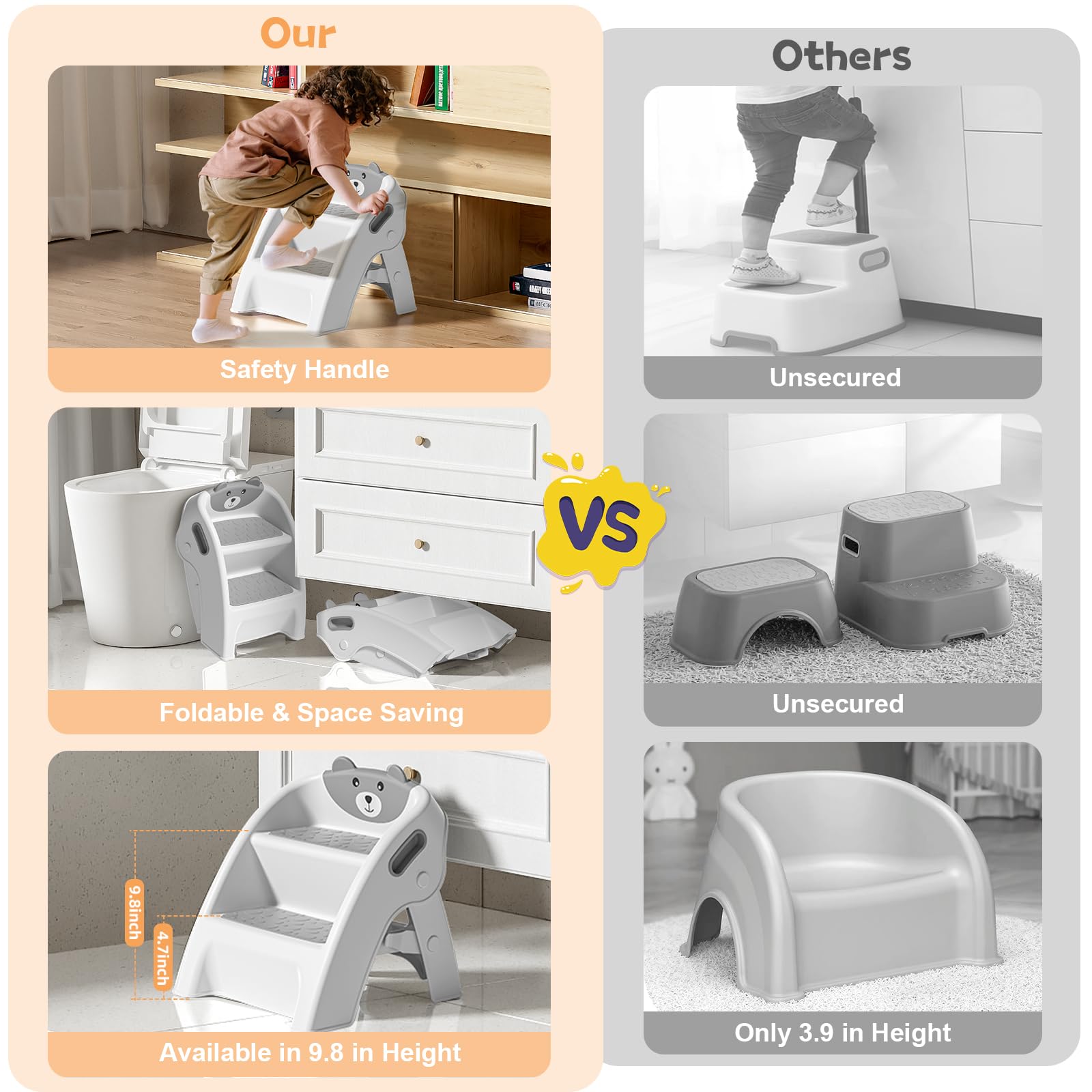 Tavlshero A-frame design provides stable footing for toddlers.