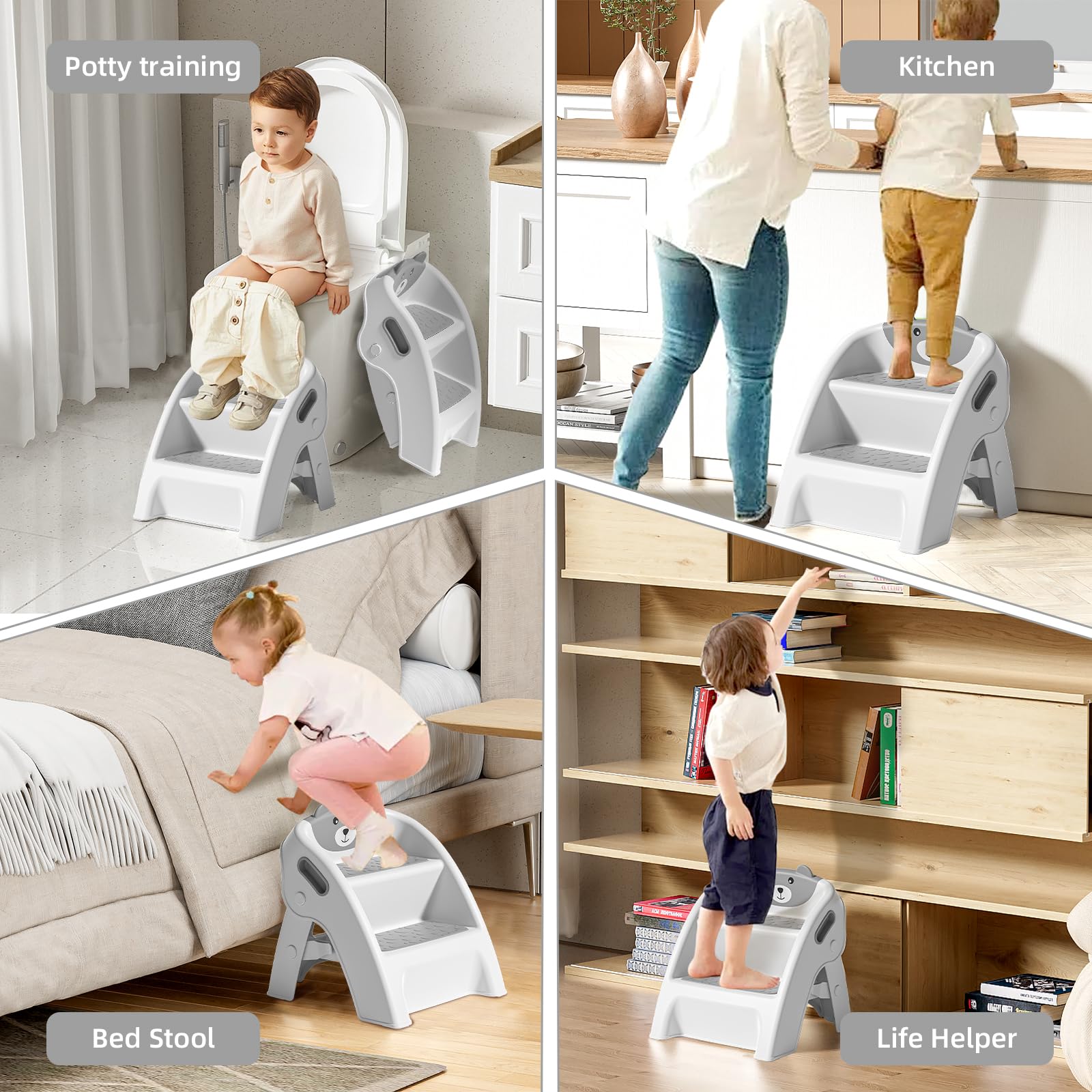 Tavlshero step stool with wide anti-slip steps prevents slips.