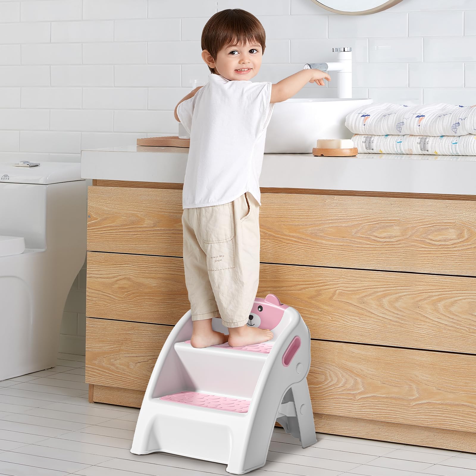tavlshero kitchen-helper-stool-use shows toddler-friendly kitchen task support