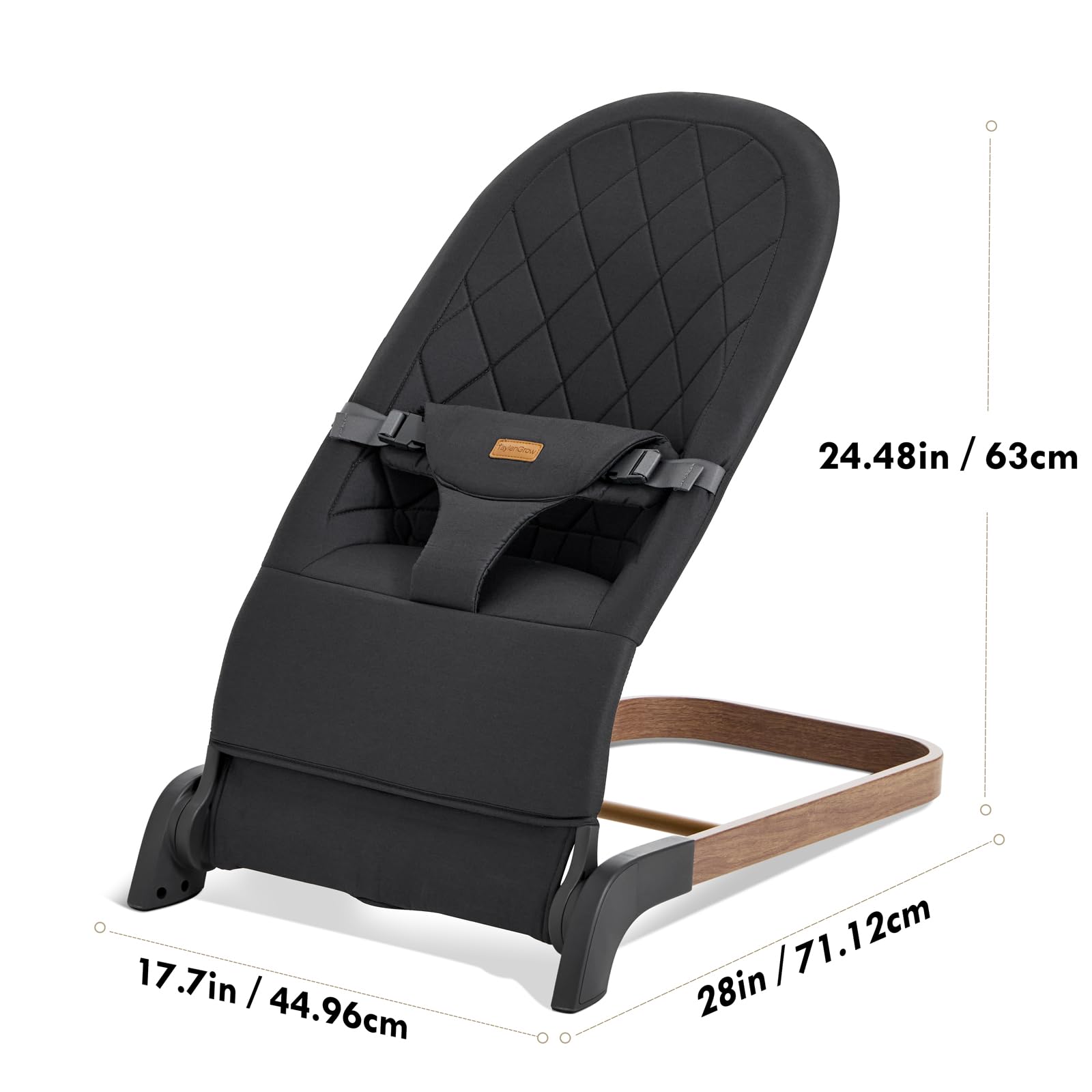 Taylengrow Baby Bouncer non-slip-base contact with floor reinforcing stability.
