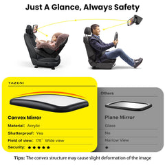 TAZENI extra-wide Velcro strap with non-slip backing keeps the mirror stable