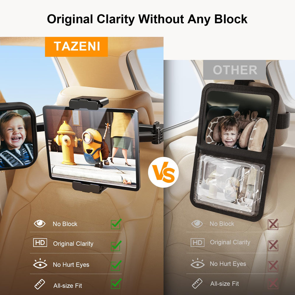 TAZENI original clarity tablet holder keeps screens vivid for little eyes.