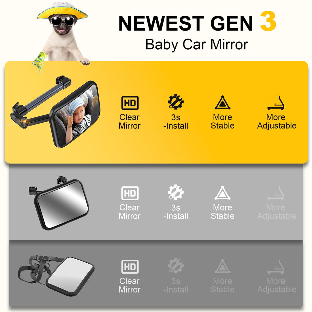 TAZENI 360-degree view provides wide visibility behind the front seats