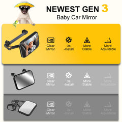 TAZENI 360-degree view provides wide visibility behind the front seats