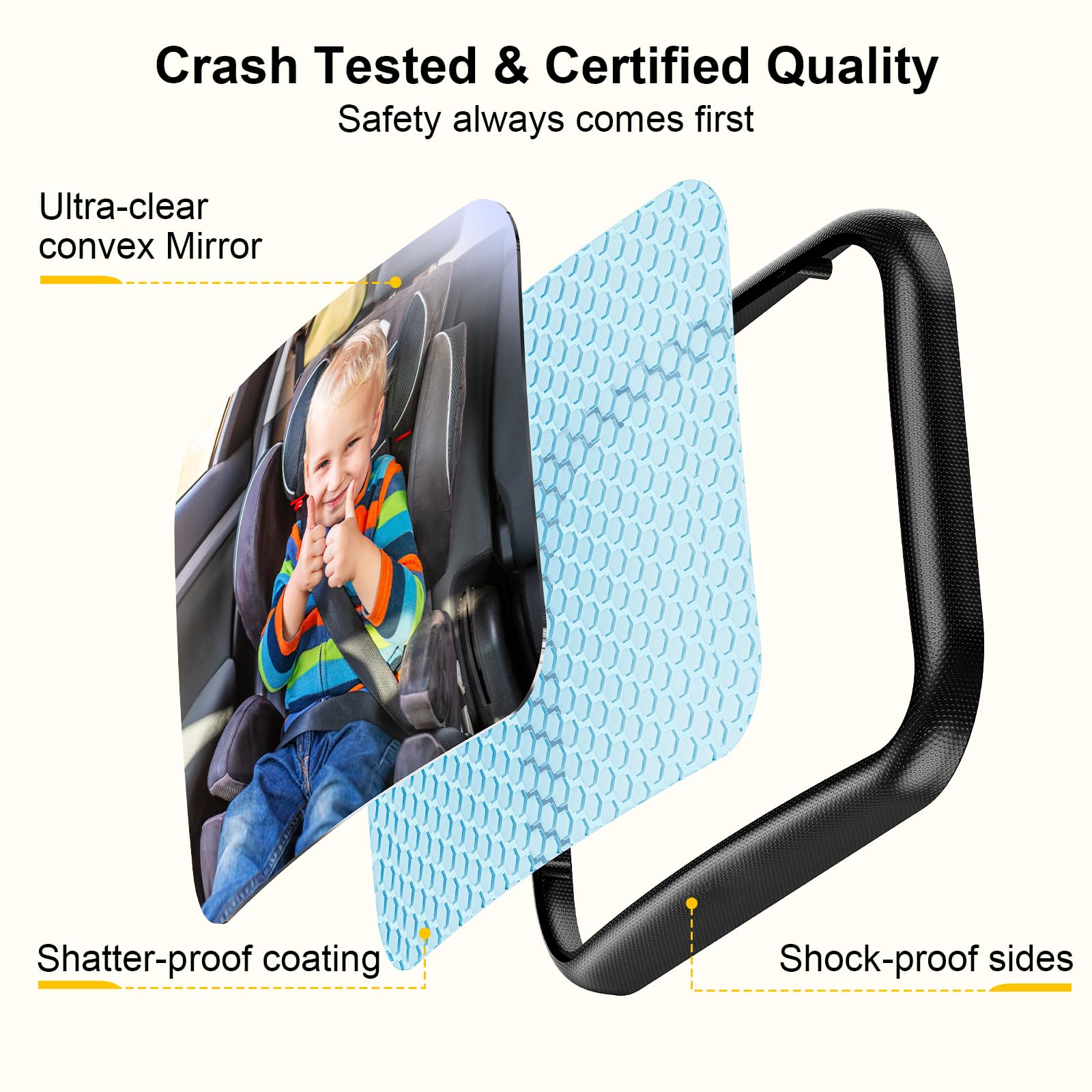 TAZENI back-seat monitoring helps you keep your baby in sight while driving