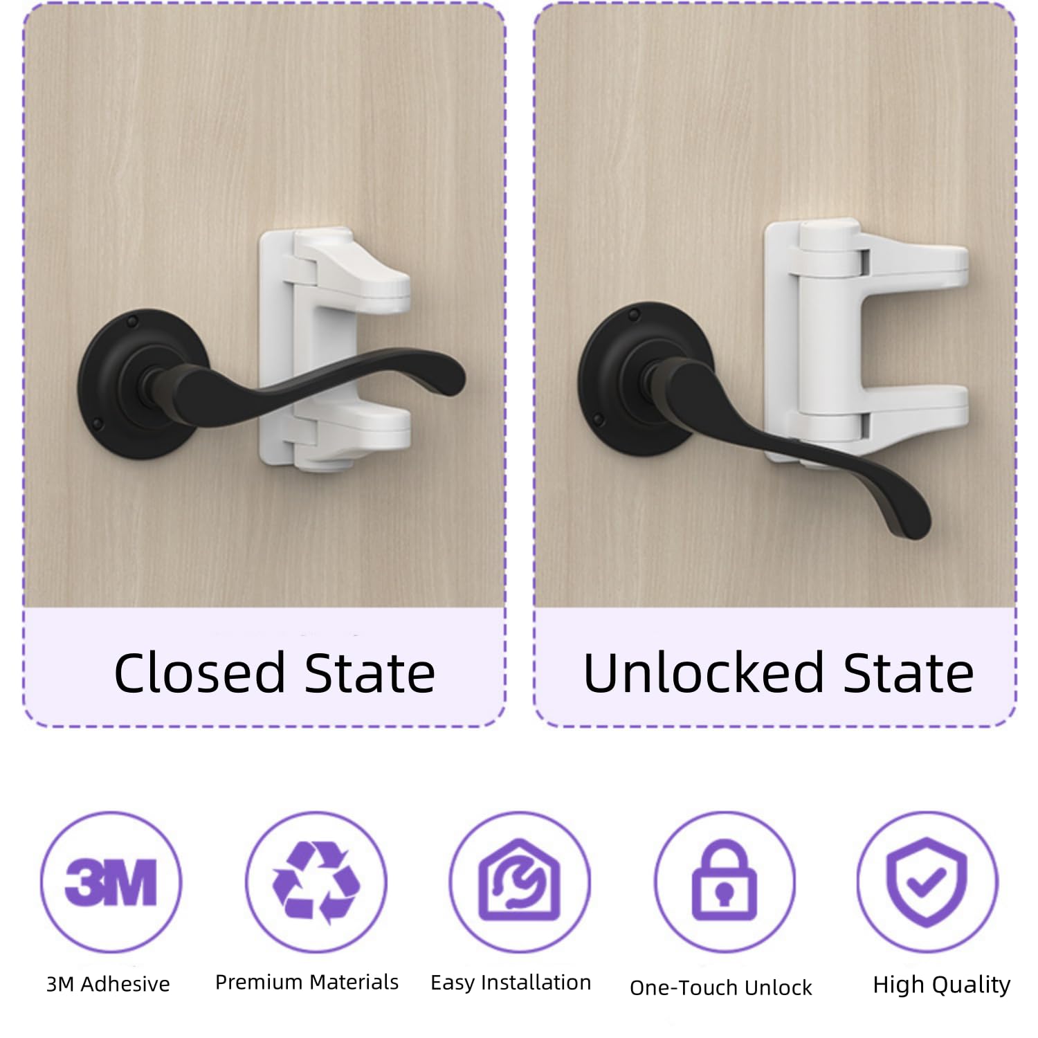Tazyuxd invisible unlocking design shown for one-handed operation by adults.