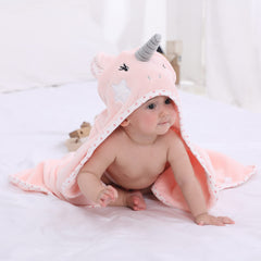 TBEZY hooded towel 32x24 size shown on infant for practical newborn care.