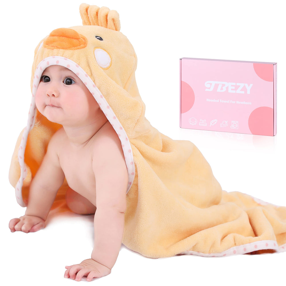 TBEZY baby hooded towel Chick design full view for newborn bath