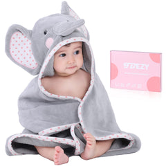 TBEZY baby hooded towel elephant hooded close-up shows cozy bath time texture
