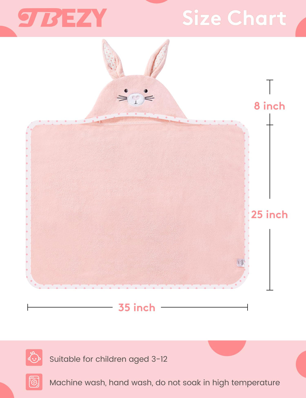 TBEZY Hooded Towel Thick Cotton Velour close-up highlights softness and absorption.