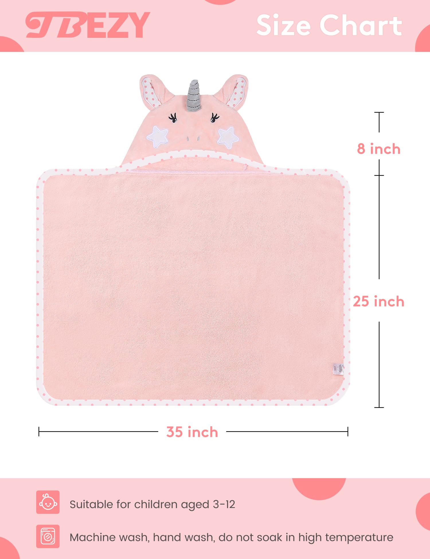 TBEZY hooded towel unicorn on baby ready for warm, cozy post-bath wrap.