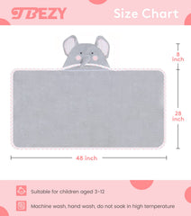TBEZY kid wearing hooded towel after bath, cozy and secure.