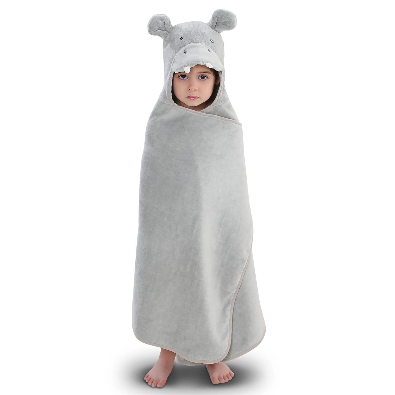 TBEZY Hooded Towel for Kids hippo design keeps bath time playful and cozy.