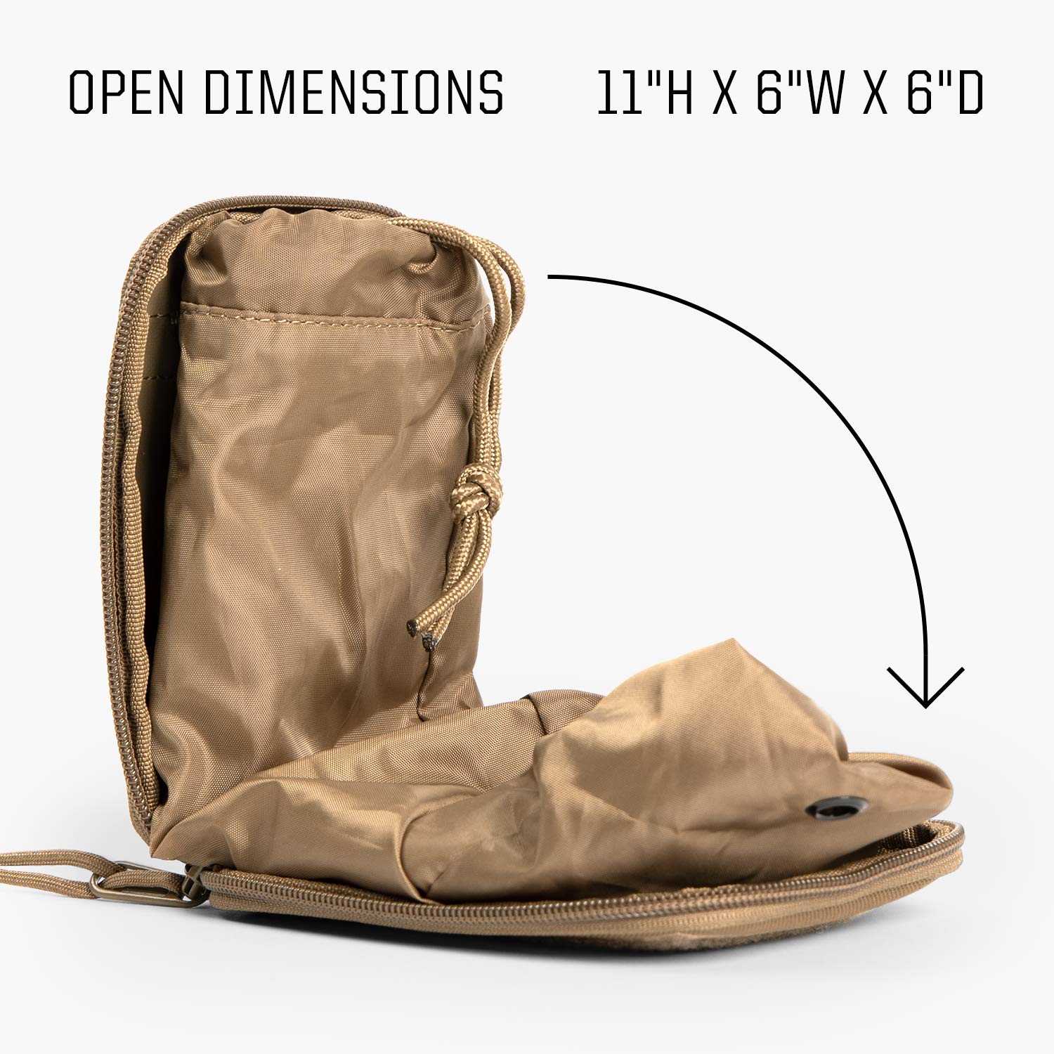 TBG Dirty Diaper Dump Pouch shows MOLLE attachment to a tactical diaper bag