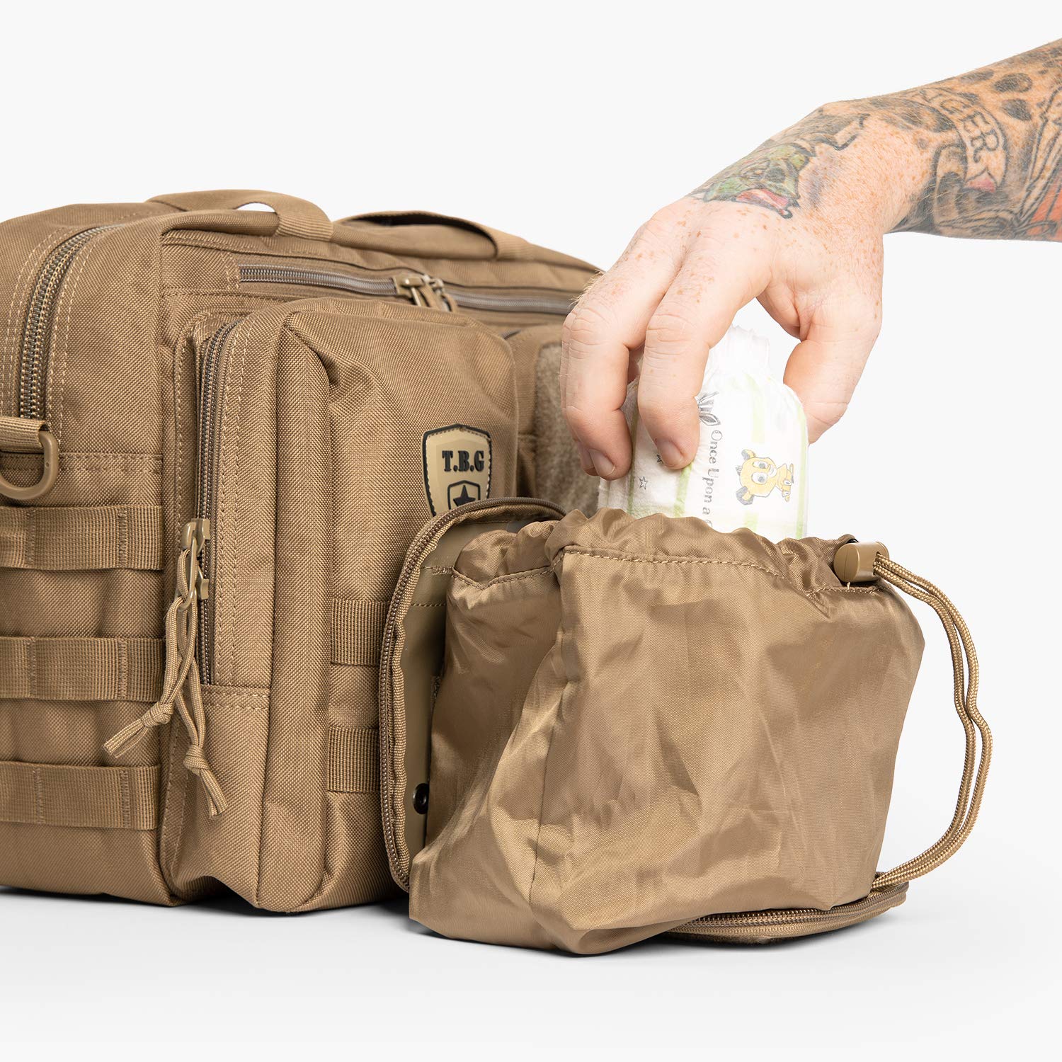 TBG Dirty Diaper Dump Pouch opened into a full-size sack for bigger messes