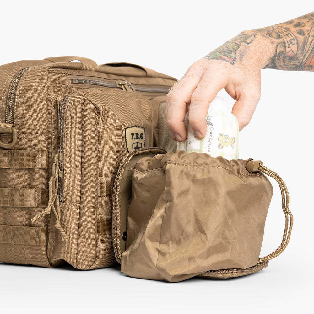 TBG Dirty Diaper Dump Pouch opened into a full-size sack for bigger messes