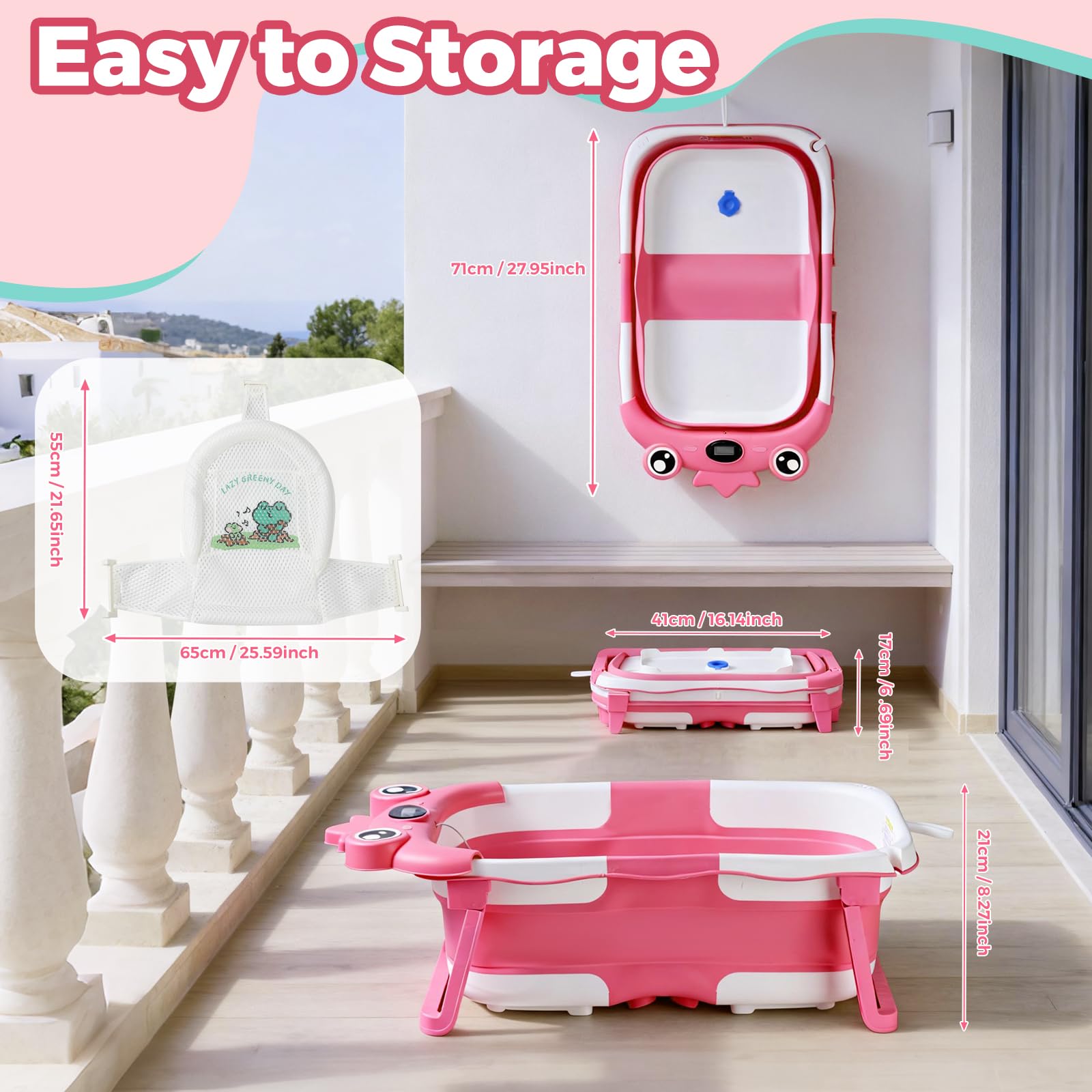 TBHAPY baby-bathub-drain-hole enables easy draining and quick cleanup after baths.