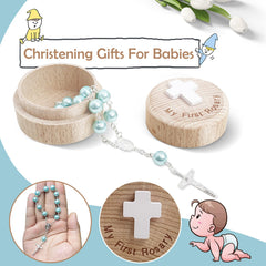 TBTFW Compact 2x1.8x1.5 inch wooden box stores the rosary securely.