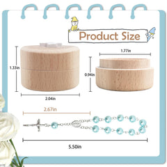 TBTFW Keepsake wooden box lid features a three-dimensional cross for memorable christening moments.