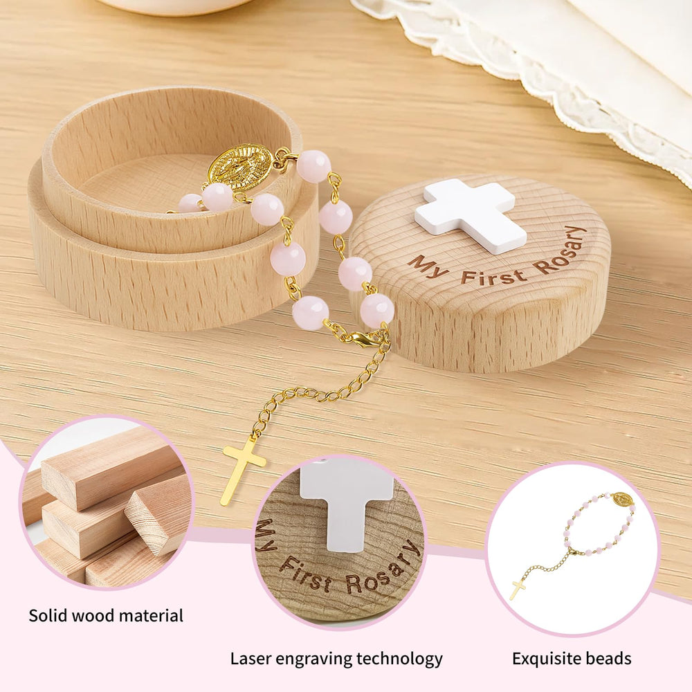 TBTFW Rosary packaging with wooden box protects beads
