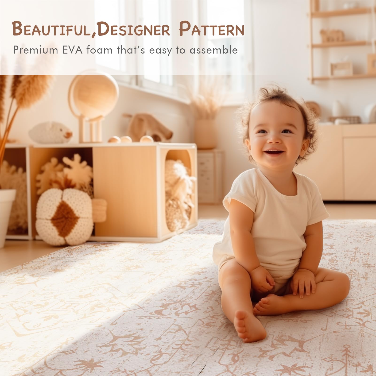 TCBunny extra large mat provides safe space for babies to crawl and explore