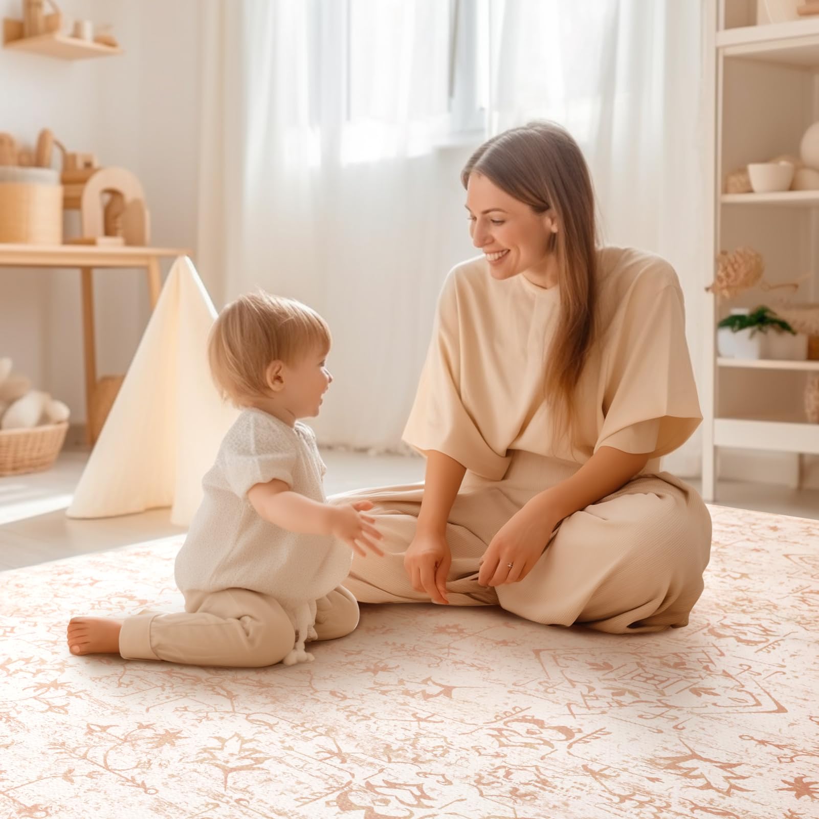 TCBunny mat doubles as cushioned home yoga or stretching space
