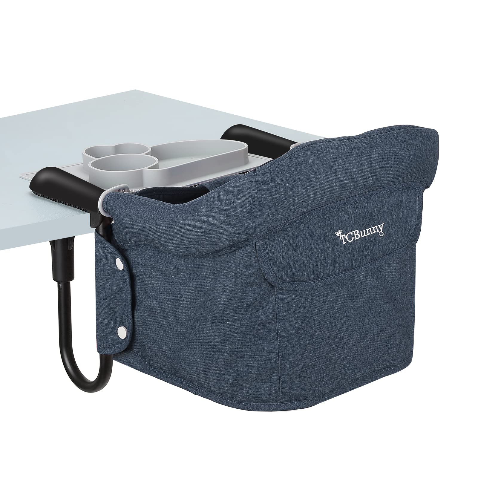 TCBunny Hook-On Chair folded for compact travel and storage