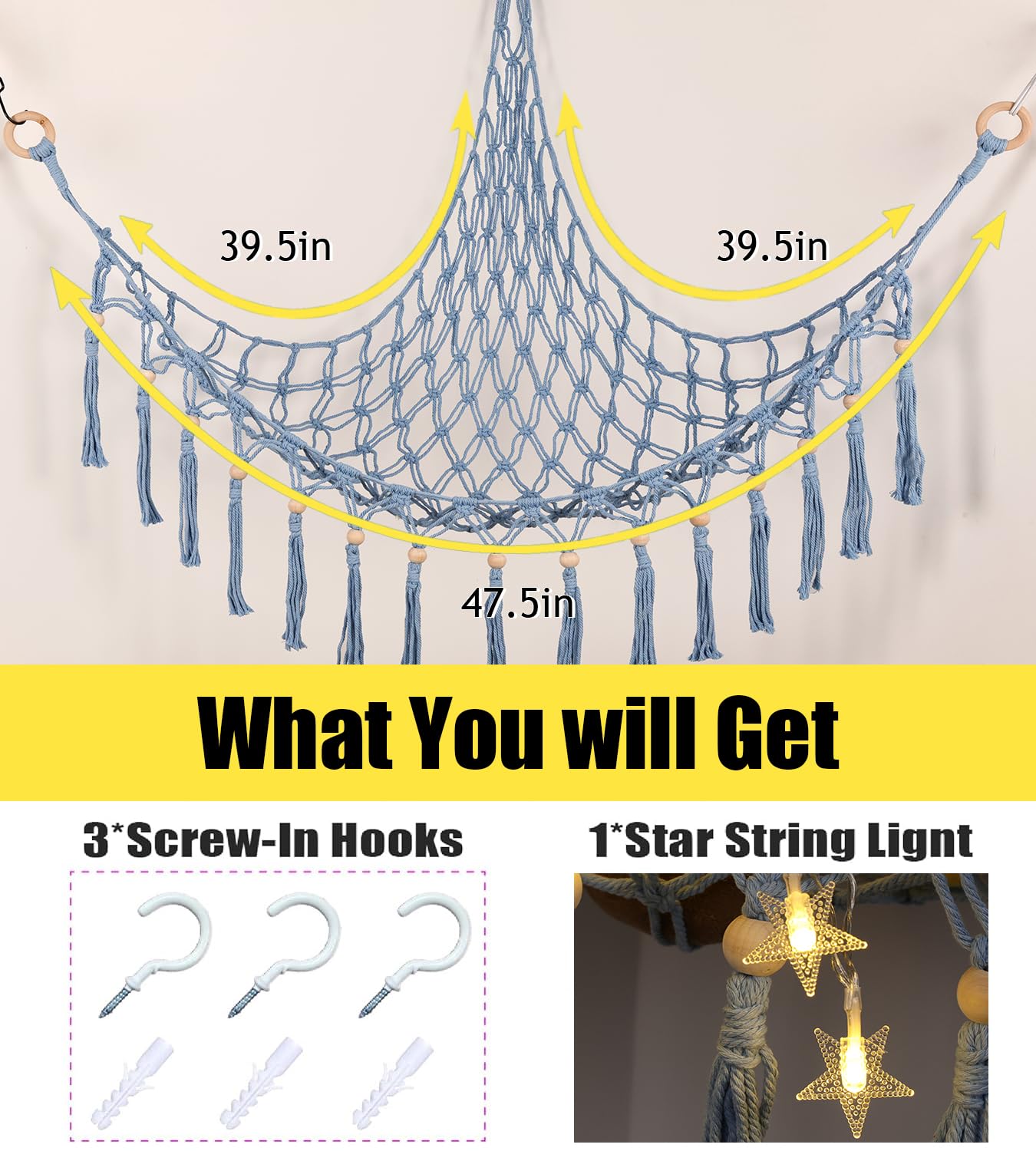 TCGPRO boho bedroom decor hammock adds charm
