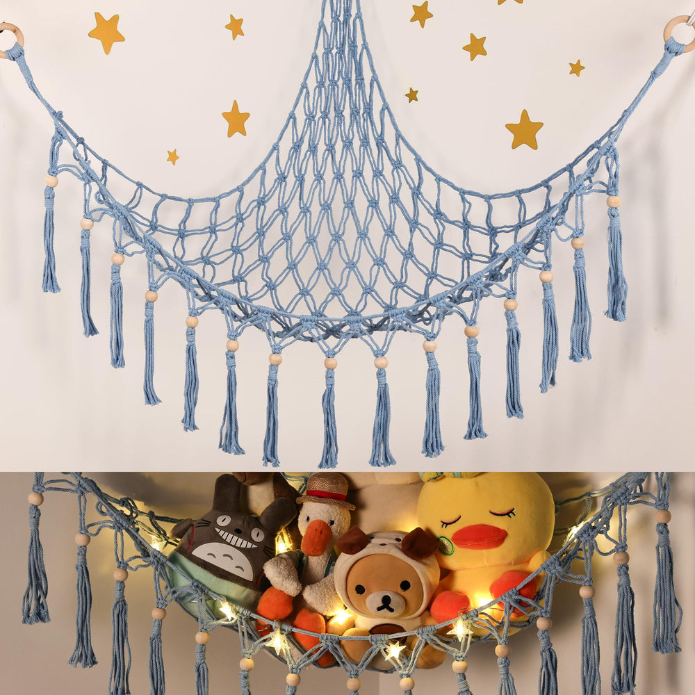 TCGPRO stuffed animal hammock cotton macrame display for cozy storage