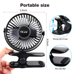 TCJJ clip-on fan desk-use shows quiet operation ideal for work.