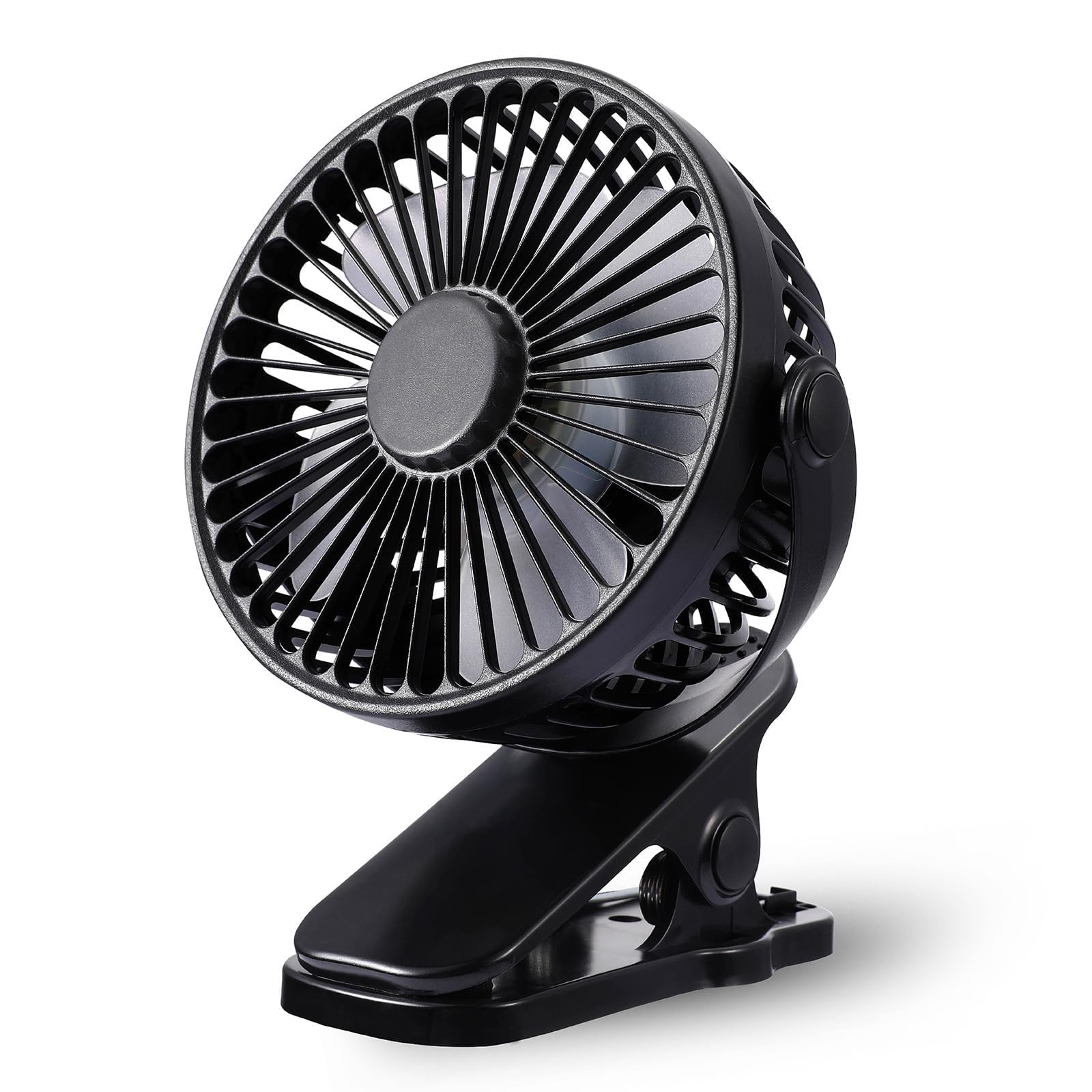 TCJJ portable clip-on fan front view delivers quick personal cooling at home or on the go.