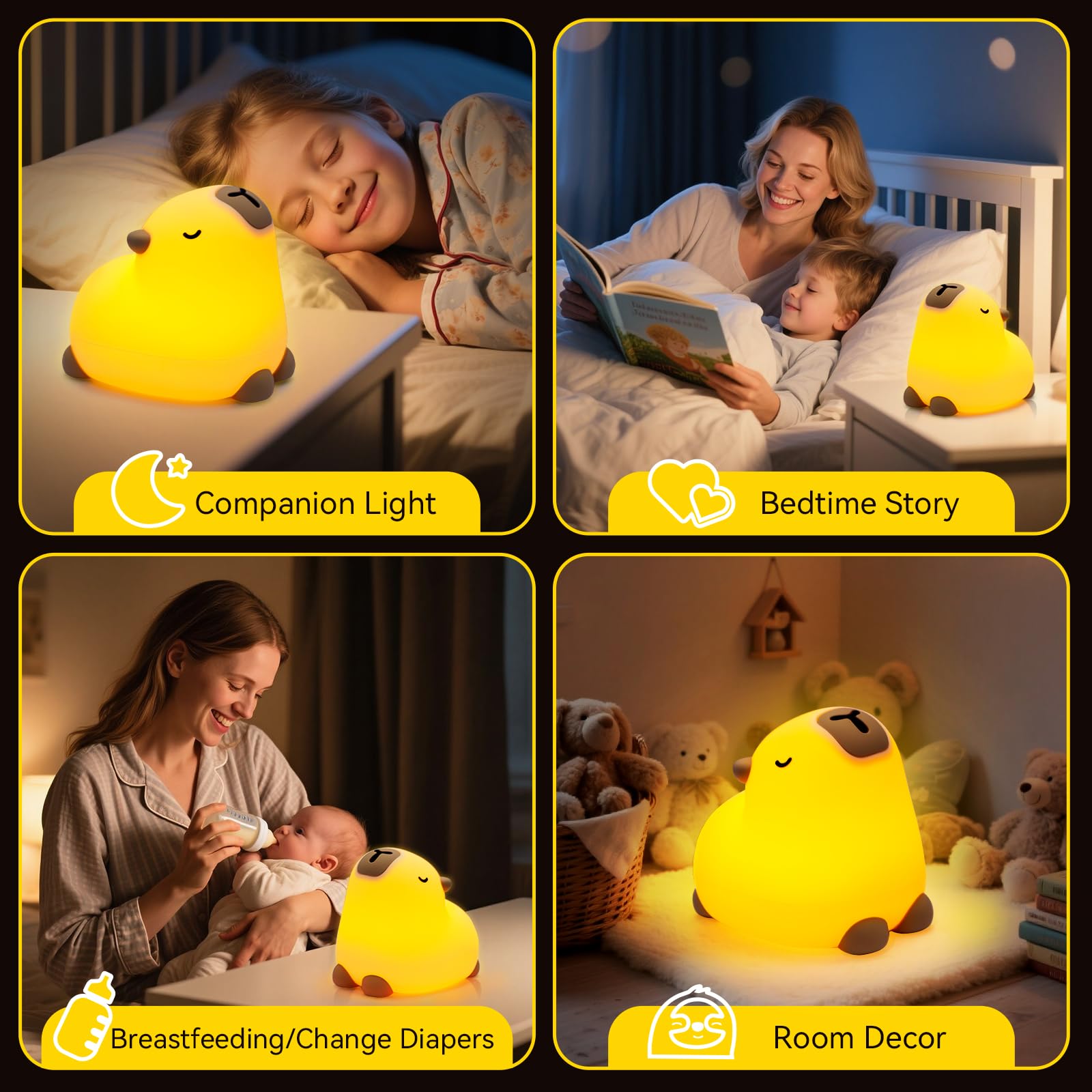 TCMOT Capybara night light with 30-minute timer for auto-off convenience