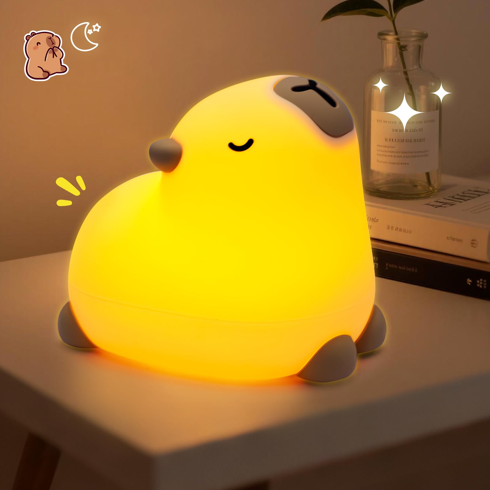 TCMOT Capybara night light bedside shelf adds playful dorm decor