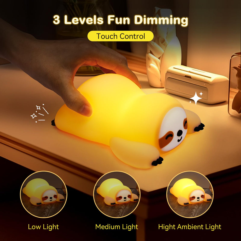 TCMOT Sloth Night Light demonstrating soft glow ideal for bedtime routines