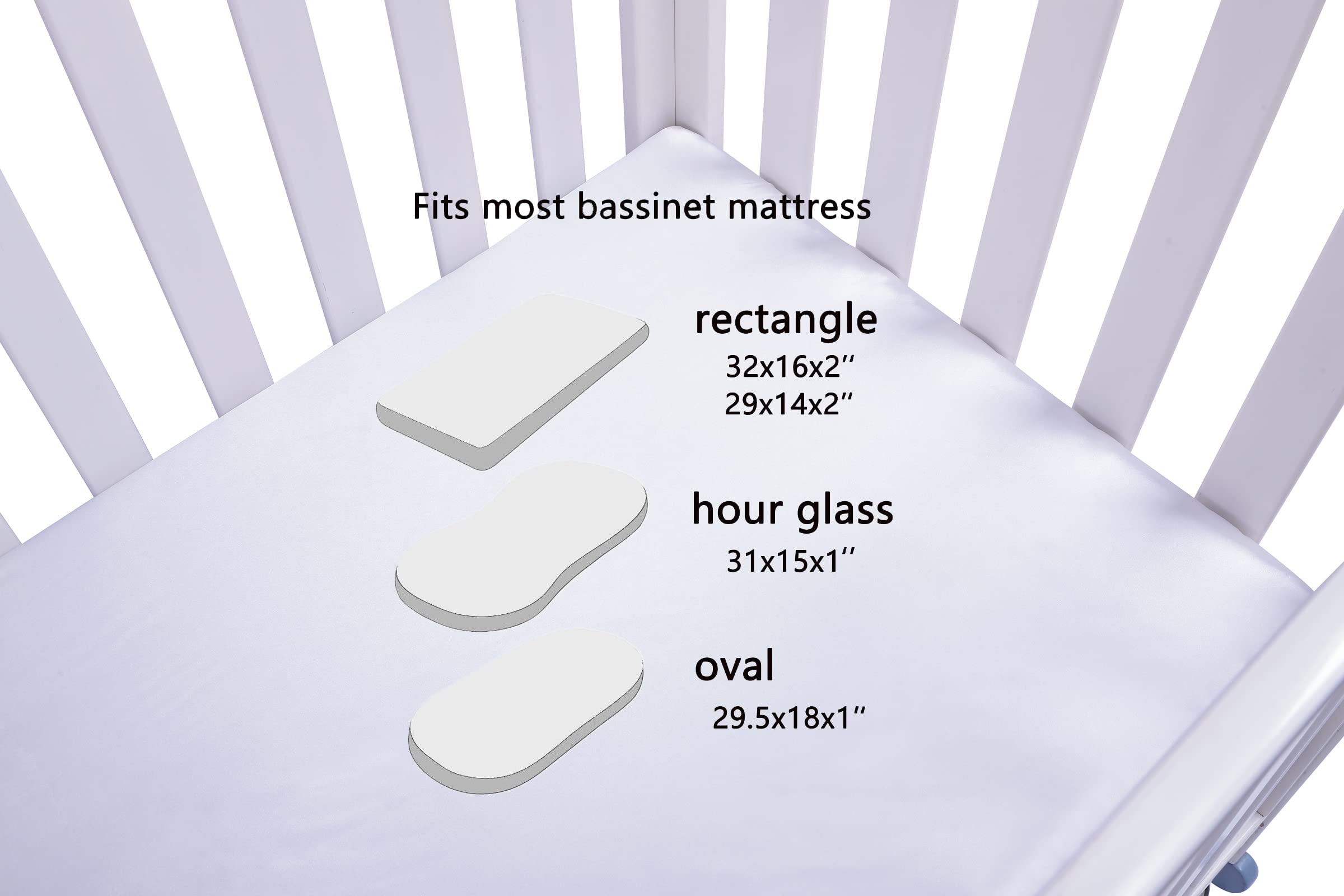 Tcmyyund satin bassinet sheet elastic-band shows secure, snug fit.