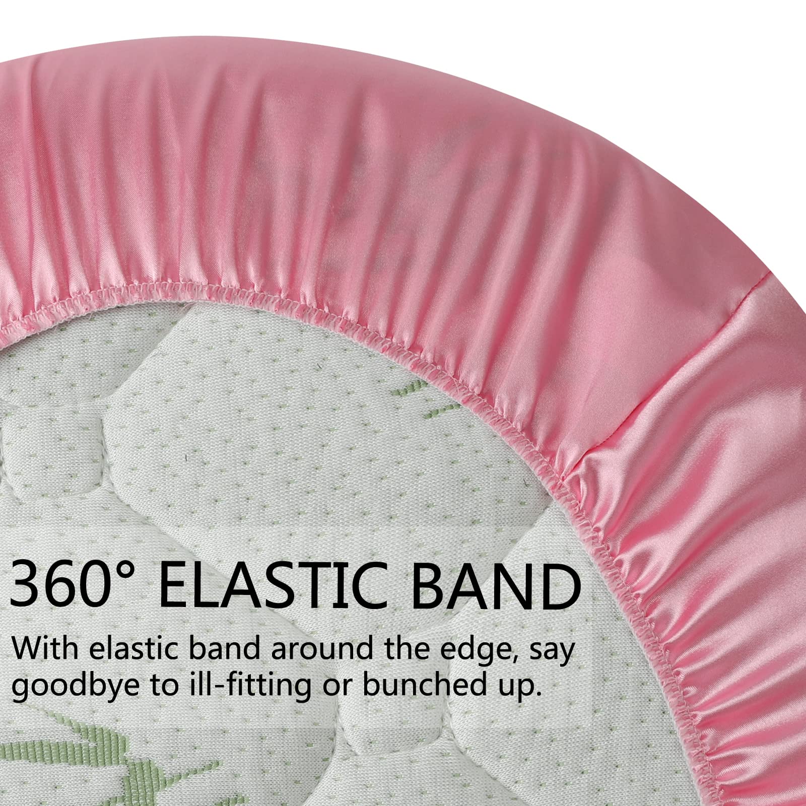 Tcmyyund satin bassinet-sheet Lt Grey and Pink colorway complements nursery decor.