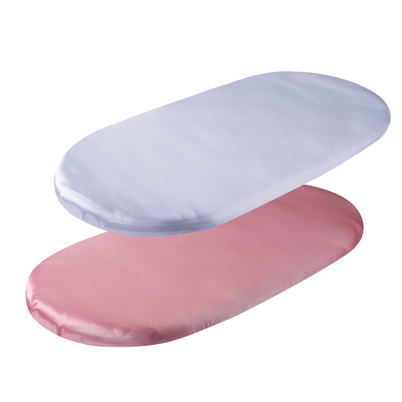 Tcmyyund satin bassinet sheet white highlights breathable satin for sensitive hair.
