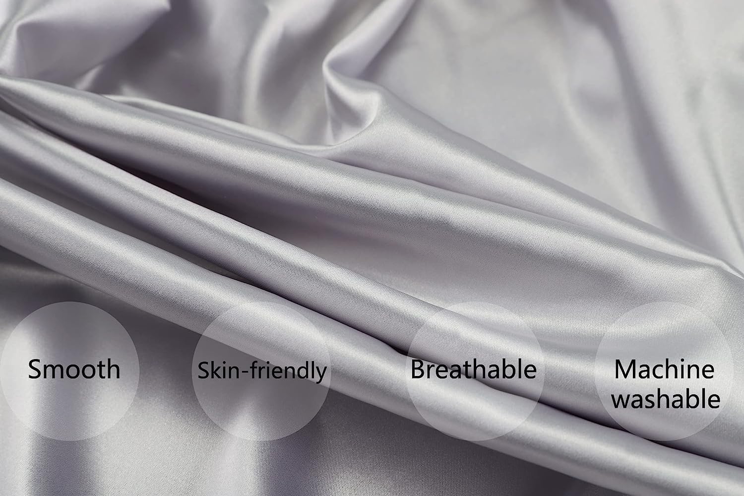 Tcmyyund satin nursing pillow cover fabric close-up, breathable and silky for comfortable sessions.