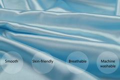 Tcmyyund satin nursing pillow cover lt blue, close-up, breathable fabric enhances baby skin comfort.