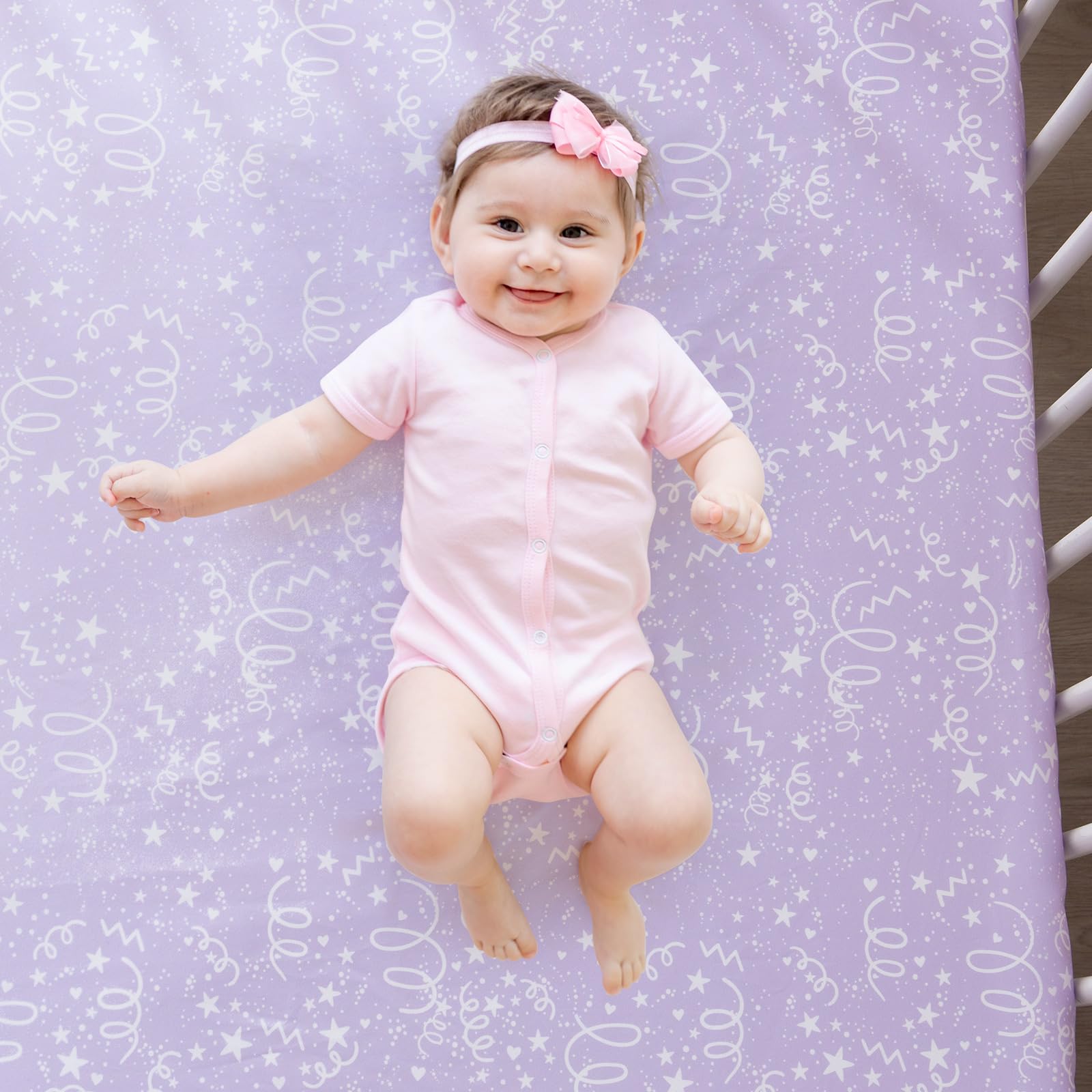 TCOYIWL crib skirt 27x51 inch adds finished, breathable style.